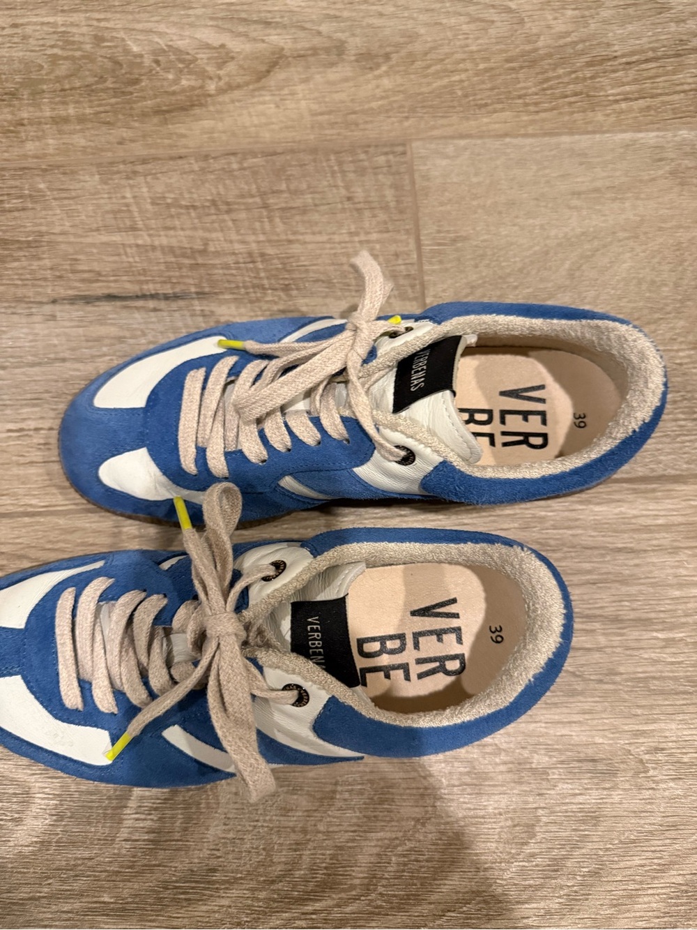 VERBENAS Blue and White Women's Suede Sneakers
